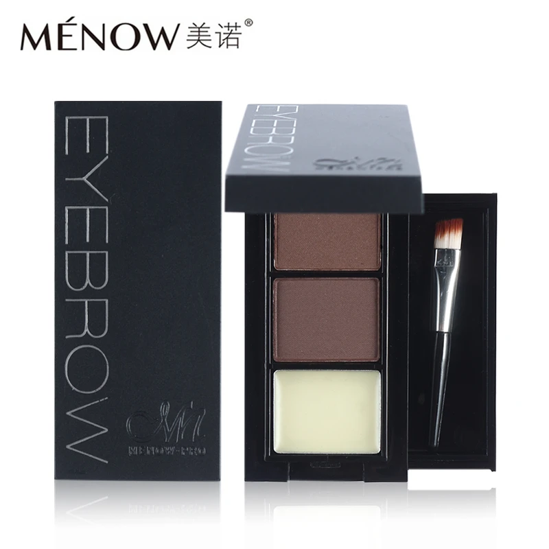 

Menow Matte Eye Makeup Palette 3 Color Eyebrow Powder + Eyebrow Wax & Brush Make Up Natural Long-lasting Cosmetics Set
