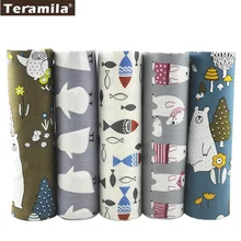 Teramila хлопок Ткань 5 видов конструкций Животные лоскутное жира четверти Комплект метр лоскутное Постельные принадлежности Текстиль для дома ткани