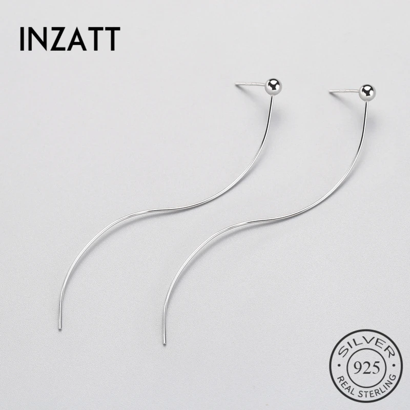 

INZATT Trendy Real 925 Sterling Silver Twisted Drop Earrings 100% Guarantee Temperament Hot Sale Women Jewelry For Party Bijoux