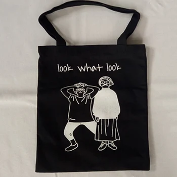 

2018 new canvas bag printing Shopping Bag simple student bag shopping Eco bag tide