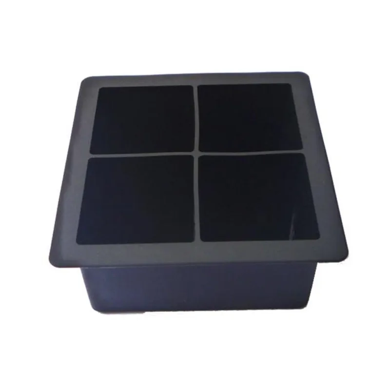 

2019 hot sale 4-Cavity Large Silicone Drink Ice Cube Pudding Jelly Soap Mold Mould Tray Tool