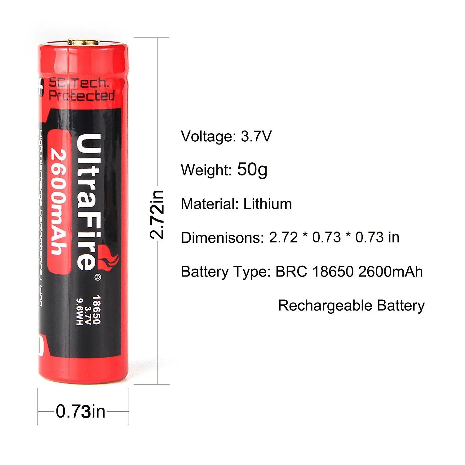 Бренд UltraFire 100% оригинал 18650 3 7 в 2600 мАч аккумулятор перезаряжаемая литиевая