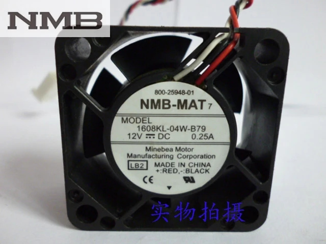 NMB 1608KL-04W-B79 LB2 DC 12V 0.25A Server Cooling Fan Server Square Fan 3-wire 40x40x20mm sunon mf75251v1 q000 g99 server square fan dc 12v 2 7w 3 wire