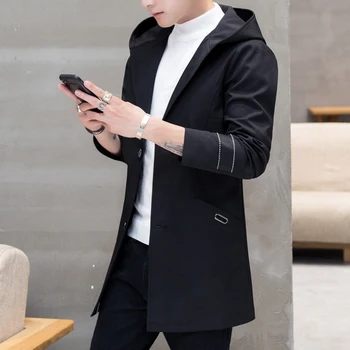 

Windswear Men's Mid-long Fall and Winter Self-cultivation and Leisure Jacket Outerwear Men's Fashion and Handsome