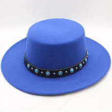 SUOGRY Для мужчин Для женщин Fedora плоским Купол шляпа Овальный Топ БОУЛЕР шляпа поркпай с черной лентой группы