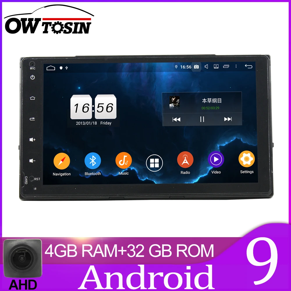 Top Owtosin Car Radio Multimedia Video Player Navigation GPS Android 9.0 For Toyota Corolla 2017 2018 2019 Car 4GB RAM 1