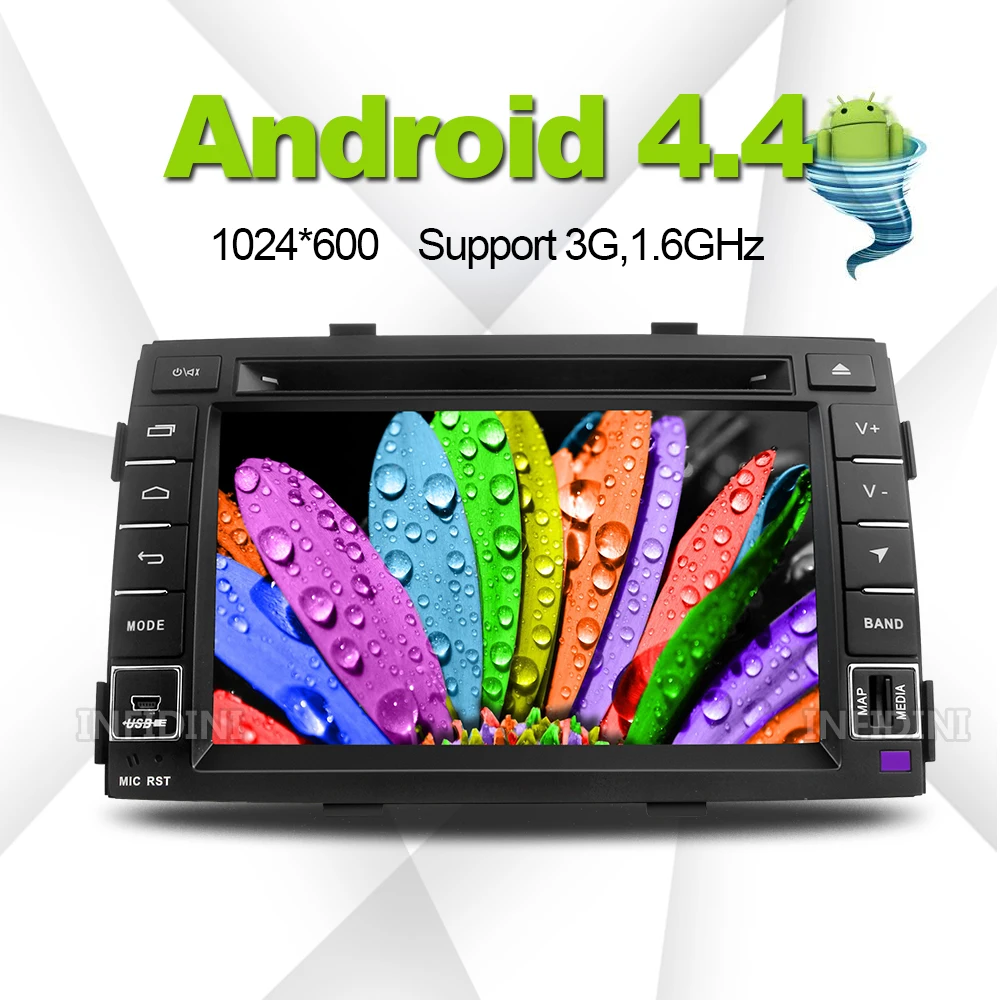  4G Android 4.4 quad core for kia Sorento 2009 2010 2011 2012 car dvd player gps navigation headunit  car radio video player gps 