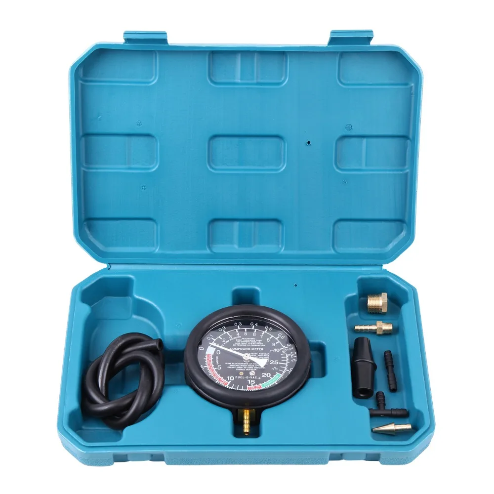 Carburetor Valve Fuel Pump Engine Oil Pressure and Vacuum Tester Gauge
