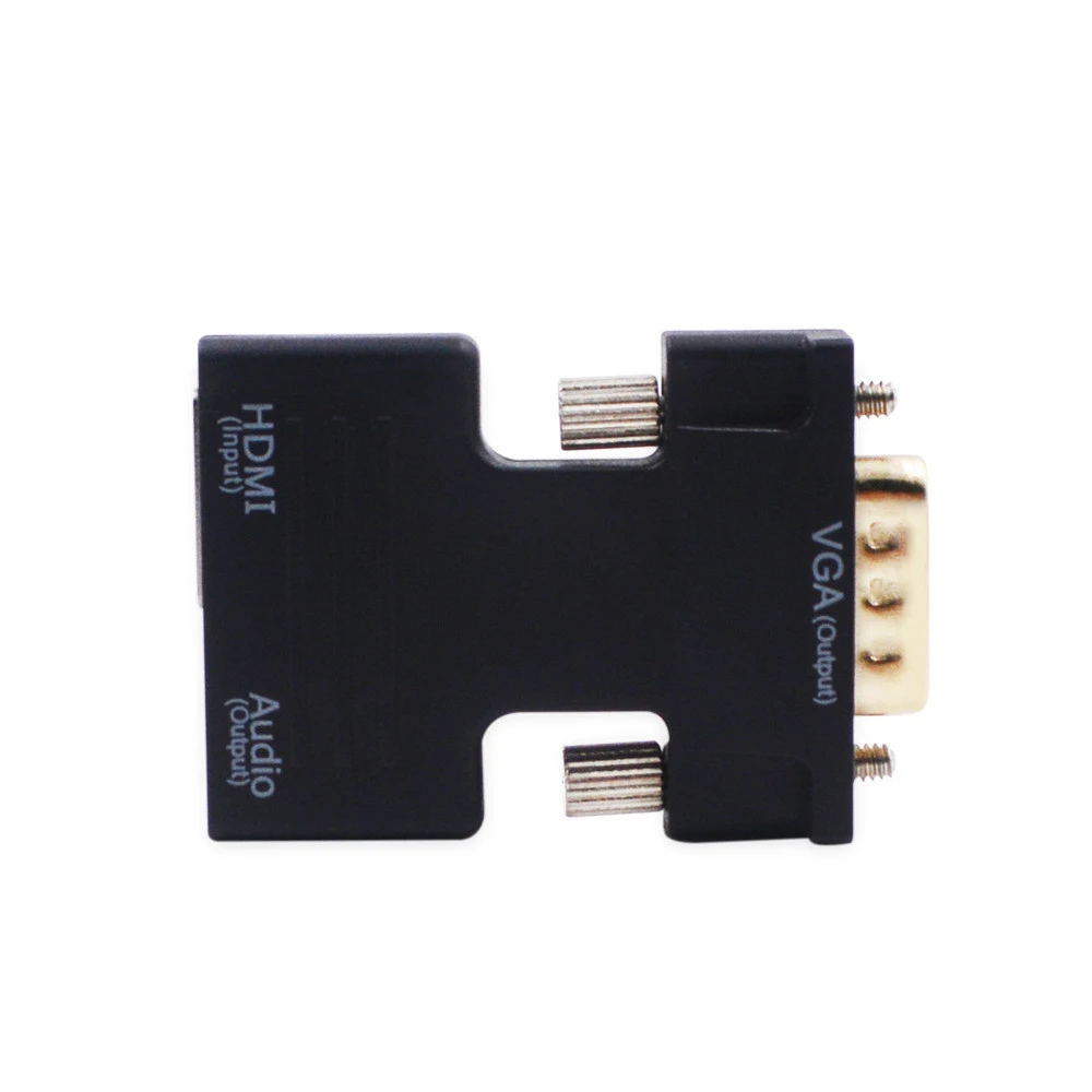  Nero Bianco Femmina a VGA Maschio con Cavo di Uscita Audio Converter HD 1080 P Adattatore HDMI