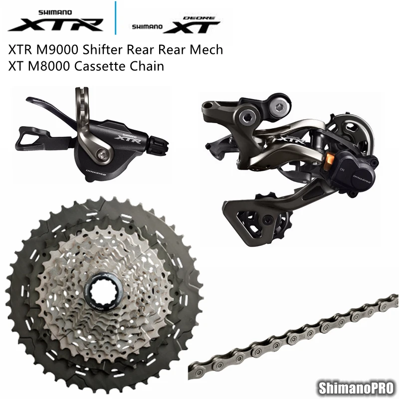 Shimano XTR M9000 переключения передач заднего + задний переключатель XT M8000 46 T кассеты HG701