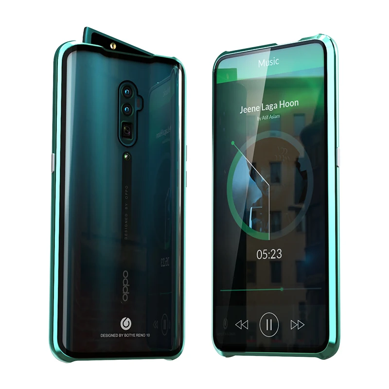 Роскошный Магнитный чехол с передним и задним стеклом для OPPP Reno 10X Zoom 360 задняя