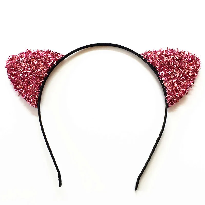Милая блестящая повязка на волосы с единорогом, головные уборы с единорогом, кошачьими ушками, обруч на голову, вечерние аксессуары для волос, тиара для женщин - Цвет: pink 2
