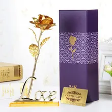 Горячая День рождения Свадьба 24k золотые Искусственные цветы растения для дома декоративные искусственные цветы на День святого Валентина