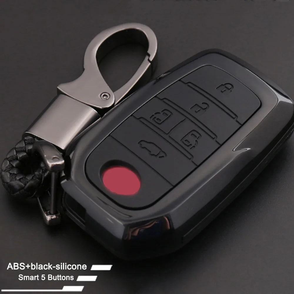 Силиконовый чехол из углеродного волокна keyforb для Toyota alphard/vellfire Grandmaster Previa(15-19) чехол для ключей - Название цвета: 5Key-ABSblack