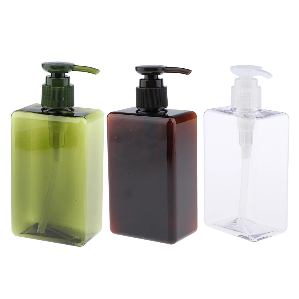 3 Pieces 280ml Empty Shampoo Hair Bottle Lotion Pump Container Vials Makeup Tools Accessories