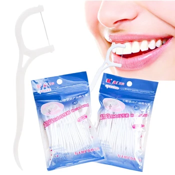 

30Pcs Dental Floss Pick Toothpick Interdental Brush Cleaner Tooth Pick Flosser Dental Wire Oral Care Teeth Whitening