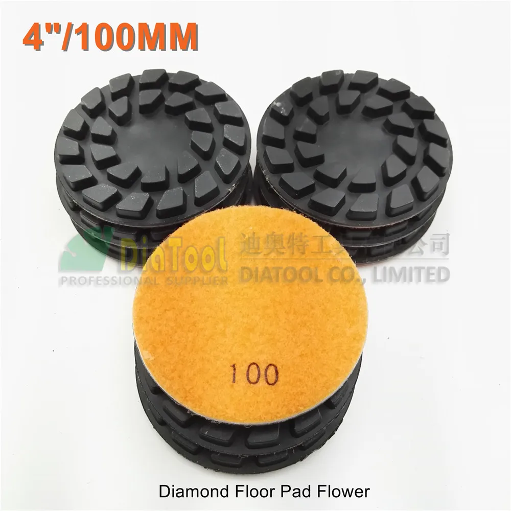 

SHDIATOOL 9pcs 100mm #100 diamond floor sanding disc Flower type 4" Resin bond diamond floor renew polishing pads