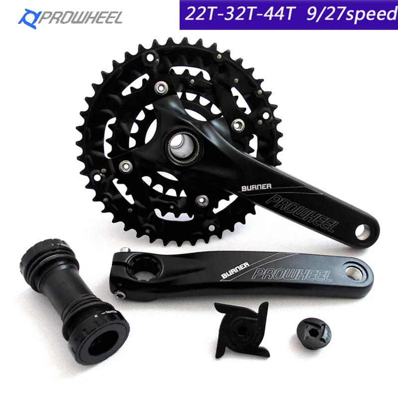 

Bicycle Crankset 22T-32T-42T MTB Road Mountain Bike Crank And Chain Wheel Set 9/27 Speed Aluminum Alloy Crank Suit