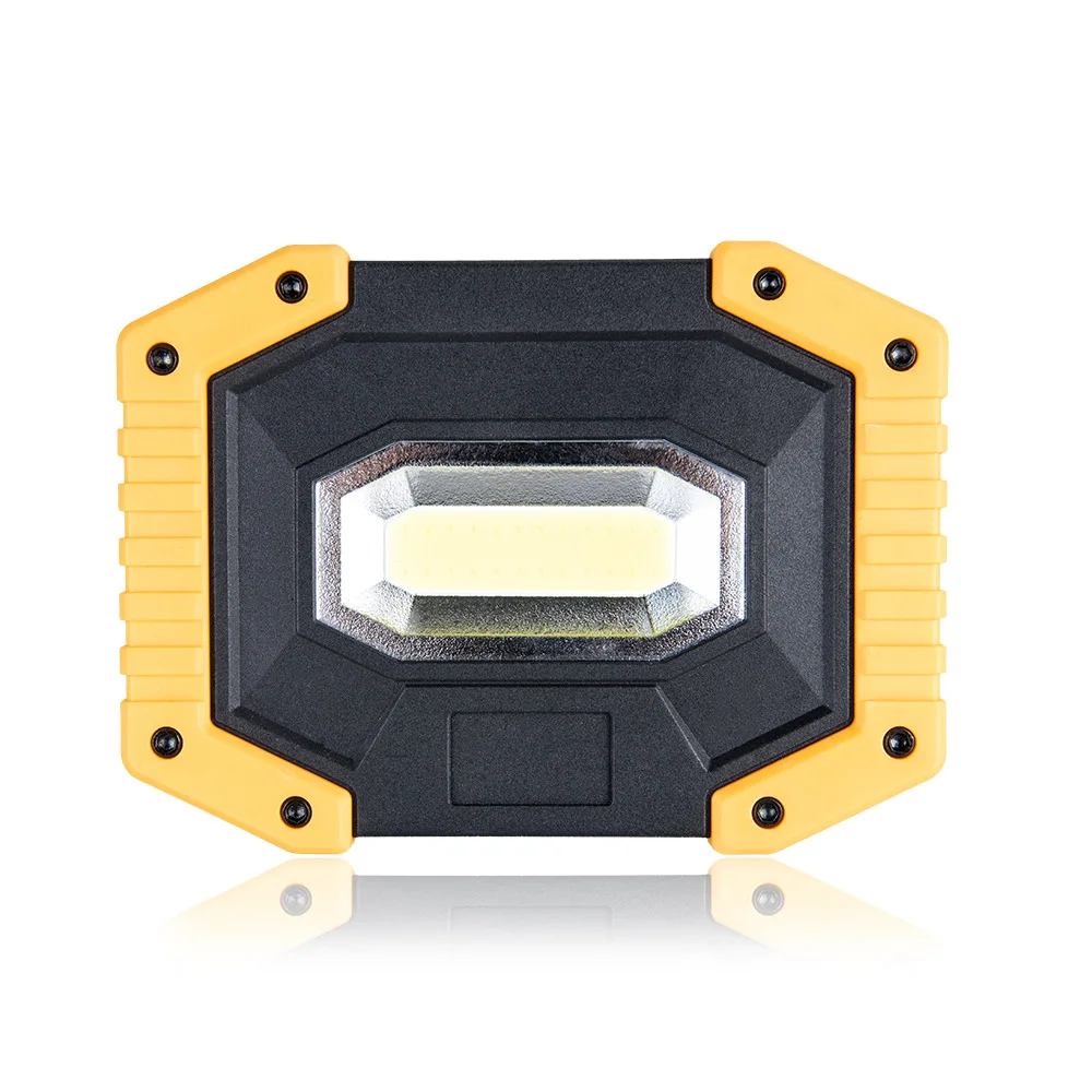 30 Вт прожекторная лампа COB USB перезаряжаемая 18650 или AA батарея питание уличное рабочее освещение портативный прожектор кемпинг - Испускаемый цвет: rectangle