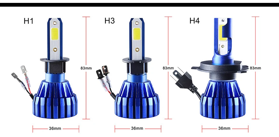  LED H7 H4 LED Car Headlight bulb 3000K 4300K 6500K 8000K H1 H11 H8 9005 9006 HB3 12V COB 5000LM 1860 10000LM 50W Fanless fan (14)