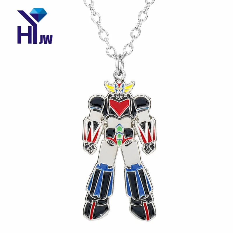 

HEYu Fashion Jewelry UFO Robot Grendizer Metal Pendant Necklace Figure Doll Necklace Women Kids Gift