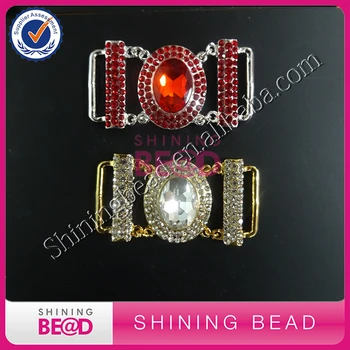 

Free shpping!Silver Women DIY Glass Bead Rhinestone Bikini Connector for sale,2 sets/lot
