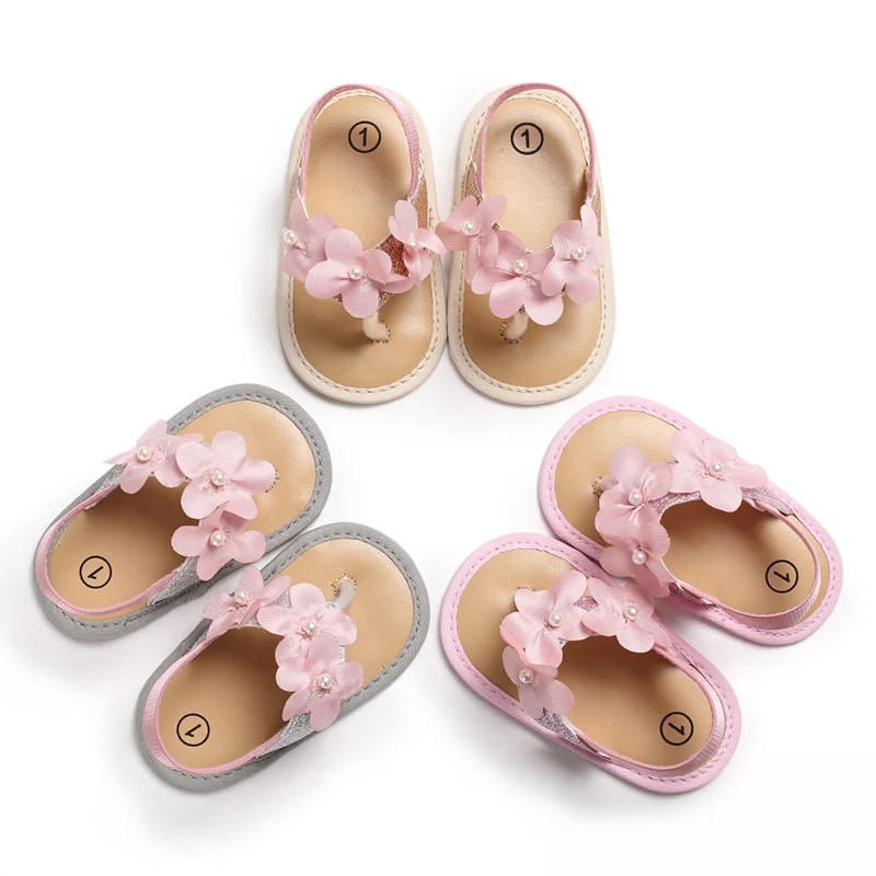 USA Newborn Baby Girl Flower Shoes 