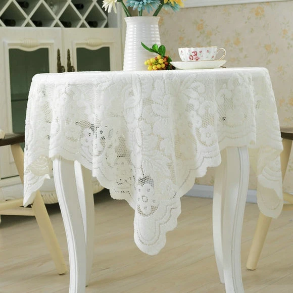 

Wholesale 10pcs/lot 120*120cm Elegant Europe LaceTablecloth Beige Jacquard Towel Table Cloth Overlays Home Wedding Decor Textile
