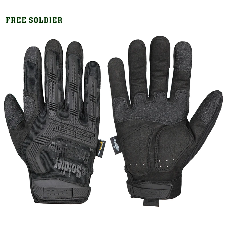 

FREE SOLDIER outdoor hiking cycling training sport tactical gloves men full finger Wear non-slip protection gloves