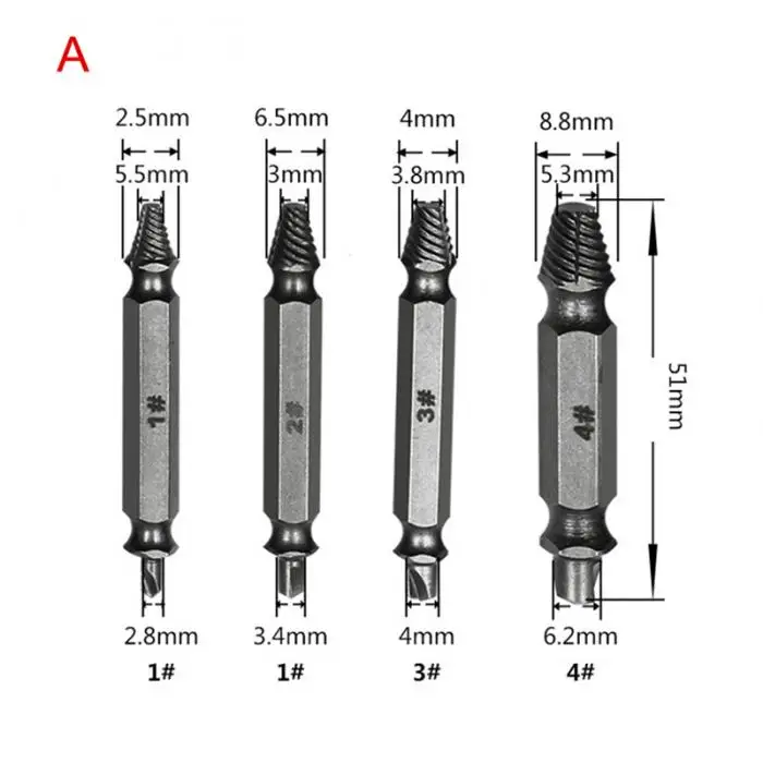 Новейшие спиральные винтовые экстракторы, металлические сломанные шпильки, болты, поврежденные винты, удаляют зачищенные инструменты
