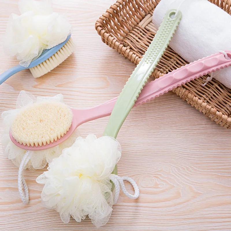 Bathing dual use bath brush long handle soft hair bath brush bath