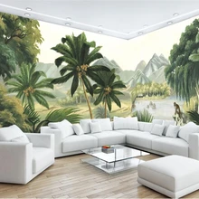 Beibehang пользовательские обои Европейский ретро Ностальгический средневековый ручная роспись тропический лес фрески ТВ фон росписи 3d обои