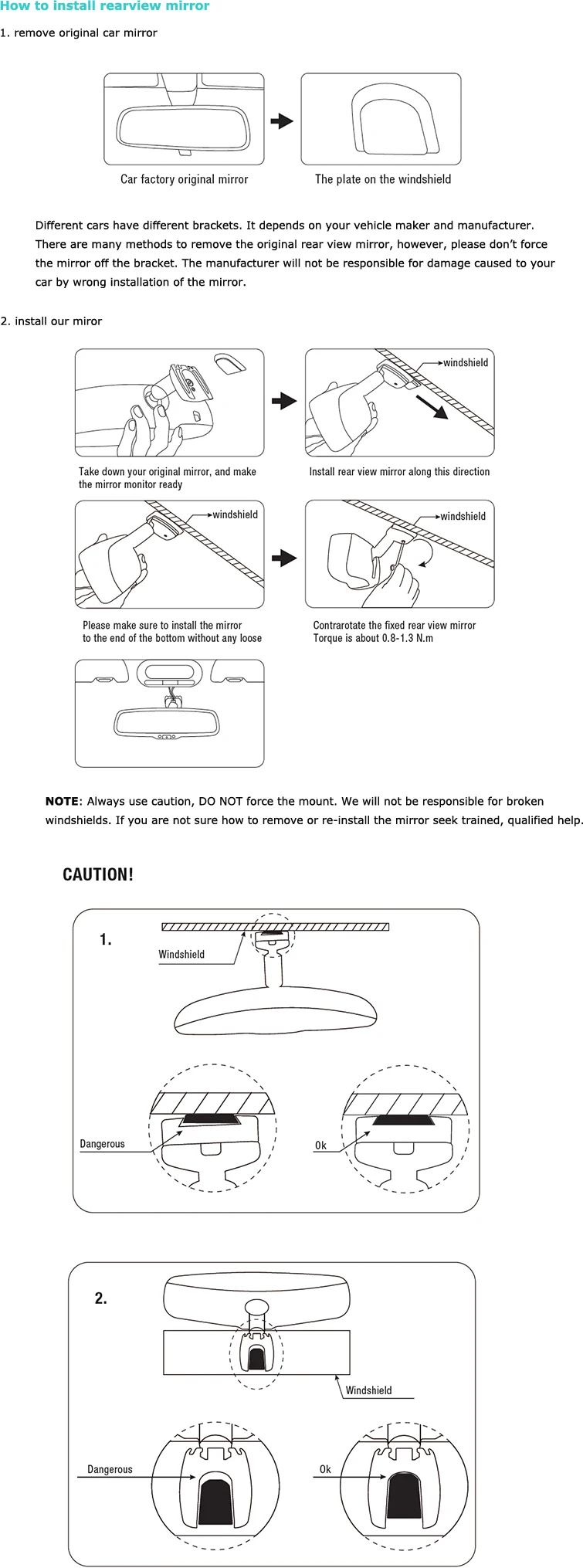 How to install rearview mirror
