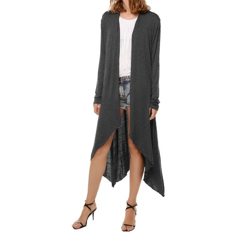

2018 Spring Autumn Women Long Knitted Cardigan Cotton Thin Sweater Fashion Crochet Jacket Casual Office Ladies Outwear Top