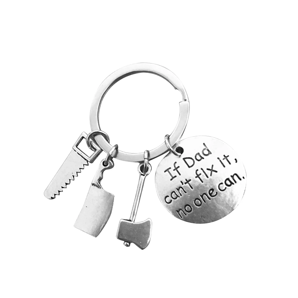 PIXNOR If Dad can't fix it no one can Lettering Keychain Key Ring with Pendant Keyring Jewelry for Daddy Father's Day Gifts