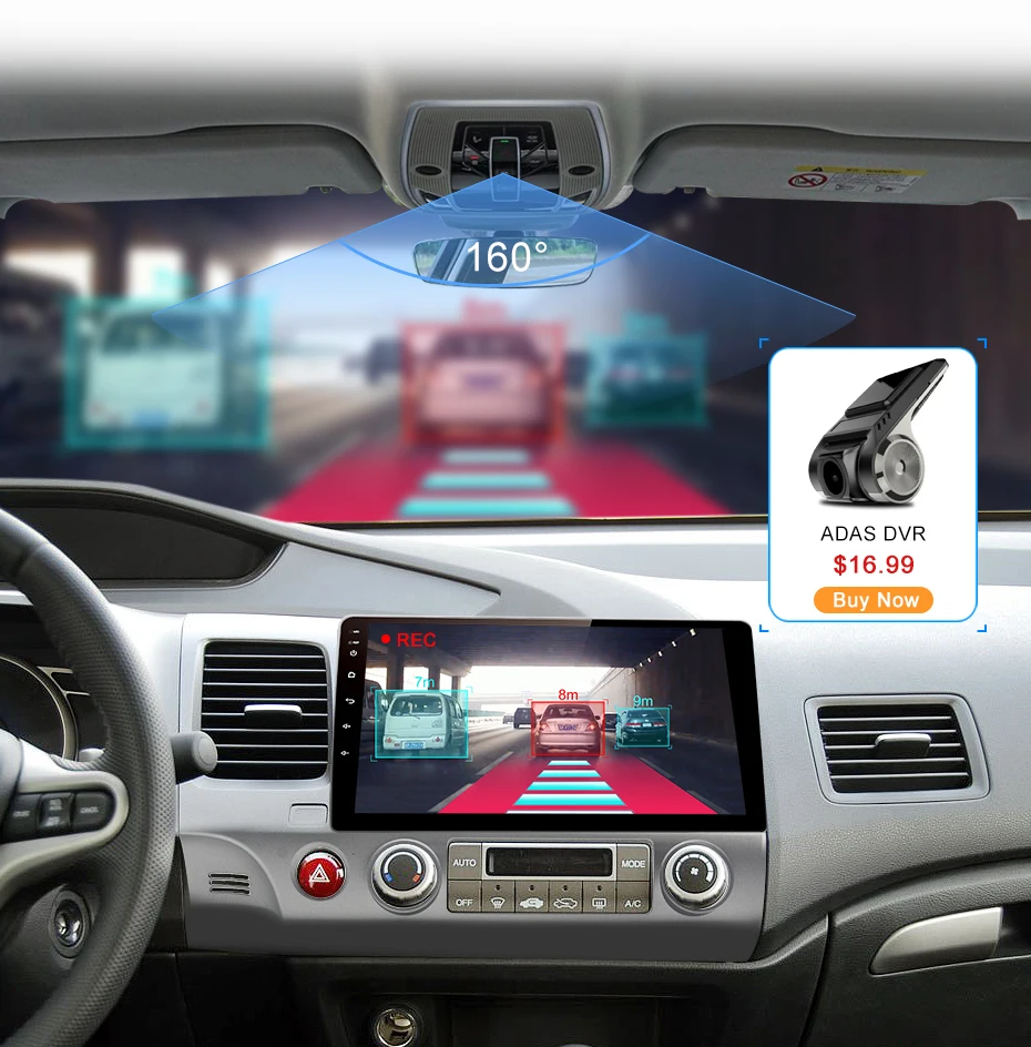 Discount Junsun Android 8.1 Car DVD GPS raido Audio Multimedia Player For Honda Civic 2006-2011 2din Headunit Navigation 2G RAM wifi IPS 8