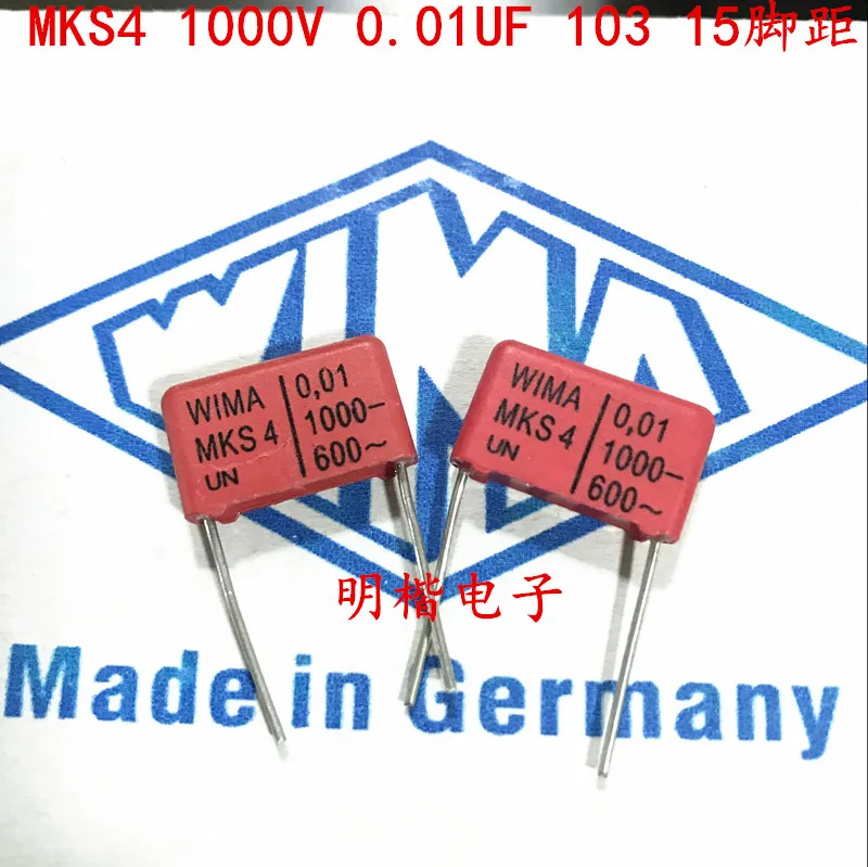 2020 горячая распродажа 10 шт./20 шт. немецкий конденсатор WIMA MKS4 1000V 0 01 мкФ 103 10nf P: 15 мм