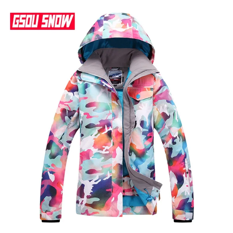 2018 wintersport GS colorido snowboard chaqueta chaquetas de esqui mujer veste de esquí ropa mujer