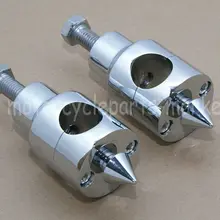 Запчасти для мотоциклов коротышка Спайк круглый " руль стояк для Harley Kawasaki Suzuki Yamaha Honda хром/черный