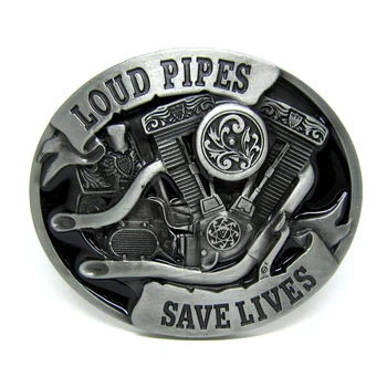 

Loud Pipes Save Lives Engine Belt Buckle