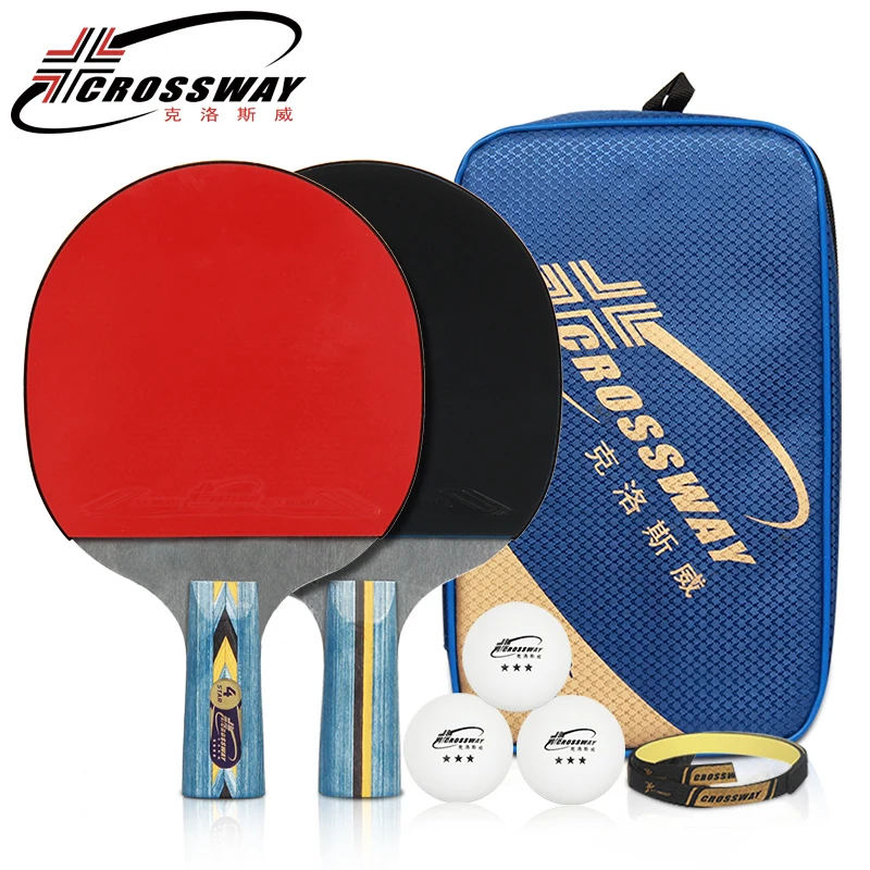 

CROSSWAY Professional Table Tennis Racket Horizontal Straight Grip Ping Pong Bats with Table Tennis Racket Case Ping-pong Paddle