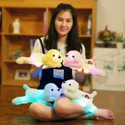 1 шт. 35 см цветной светящийся светодиодный осветительный прибор плюшевые игрушечные собаки светящиеся плюшевые игрушки kawaii набивные