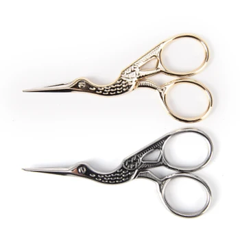 

Unique Vintage Stainless Steel DIY Crane Shape Gold Tailor Sewing Embroidery Scissors For Crafts