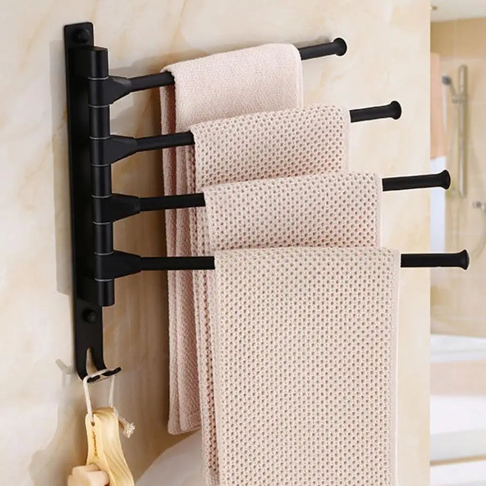 Rotatable 4 Tier Wall Mounted Hotel Bathroom Towel Rack Holder Wall Mounted Hotel Bathroom Towel Rack
