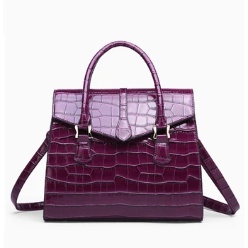 

2019 Bags For Woman Patent Leather Fashion Snake Skin Luxury and Designer Shoulder Bag Casual Tote Hand bag Lady Purse