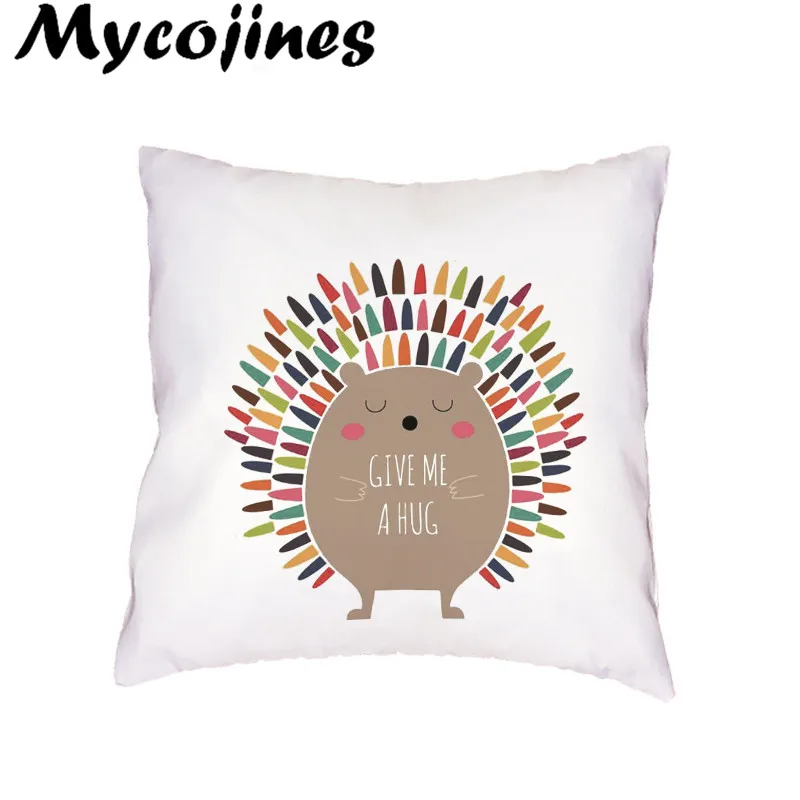 Чехол для подушки с рисунком ежика из мультфильма 45*45 см квадратный чехол