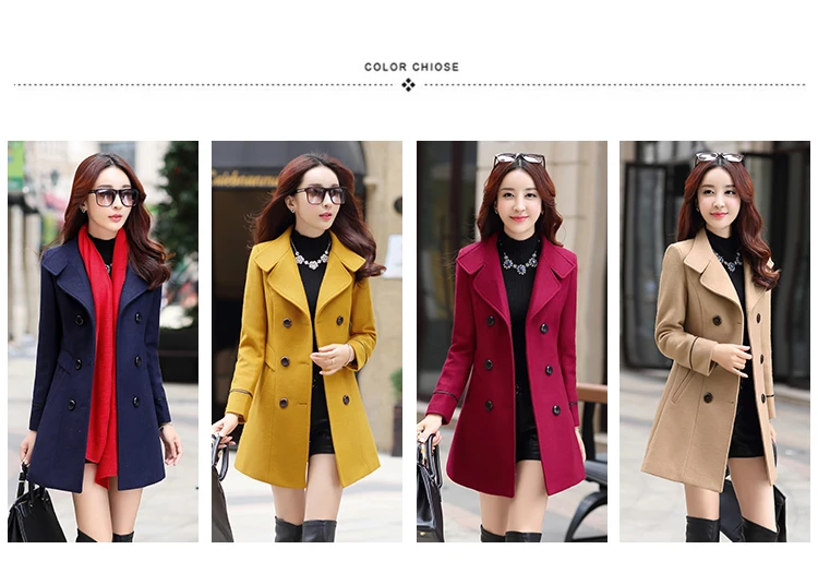 2017 Korean version of the new spring section of the female woolen slim thin woolen jacket in the long paragraph thin section Nizi coat (3)