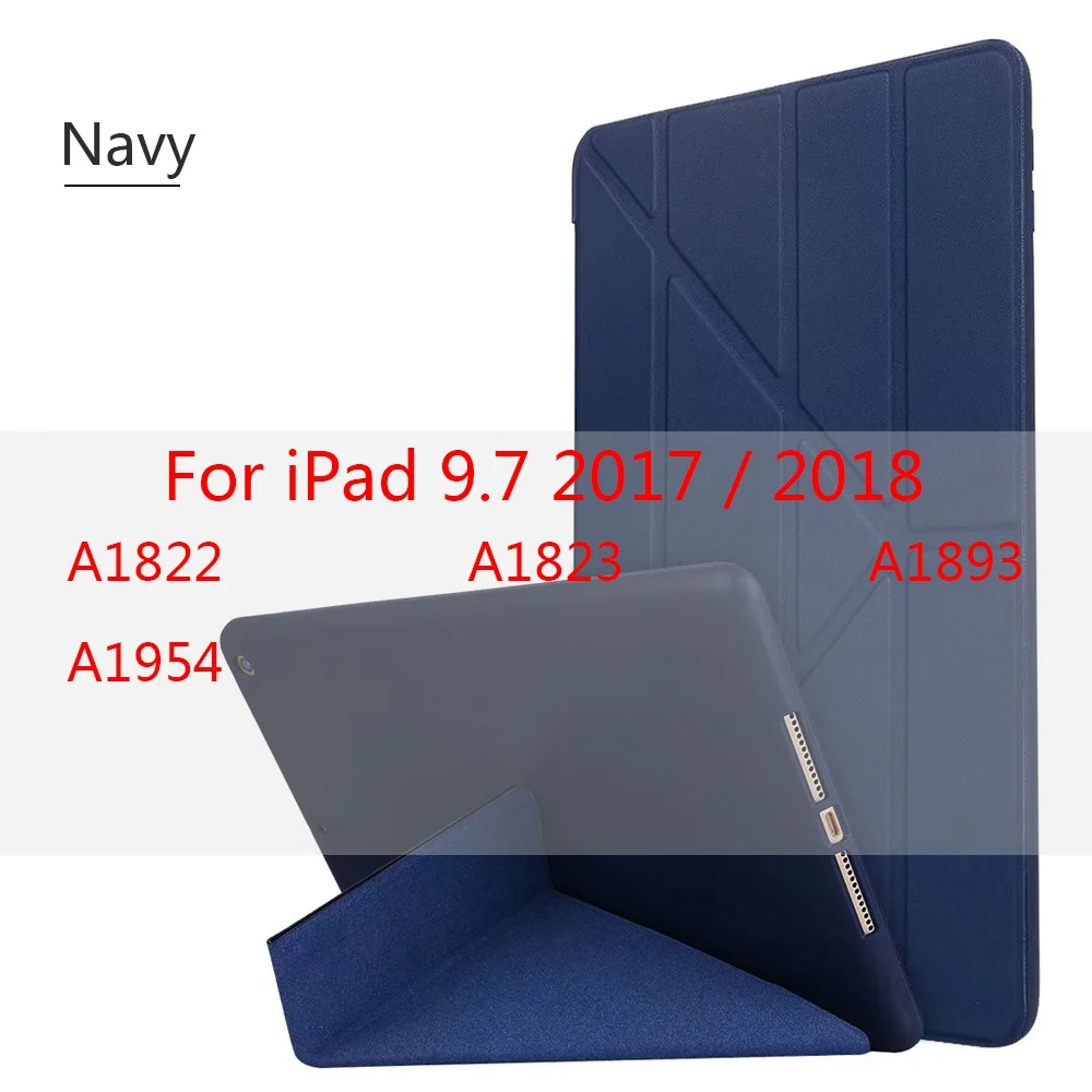 Для ipad чехол Роскошный чехол для ipad Air 2 1 5 6 чехол силиконовый Пробуждение Авто Режим сна кожаный для ipad 9,7 чехол s 6 - Цвет: Navy Air 1 2 9.7