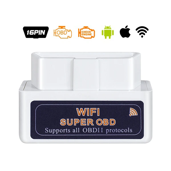 ELM327 Wi-Fi аппаратное V1.5 поддерживает Android/iOS/Windows с PIC18F25K80 ELM 327 Wi-Fi дизельные автомобили Супер OBD2 сканер кода - Цвет: White