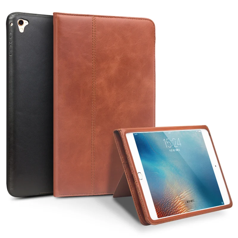 

QIALINO Genuine Leather Smart Tablet Case for iPad Pro 9.7 Flip Stents Dormancy Stand Luxury Ultrathin Bag Cover for iPad Air 2